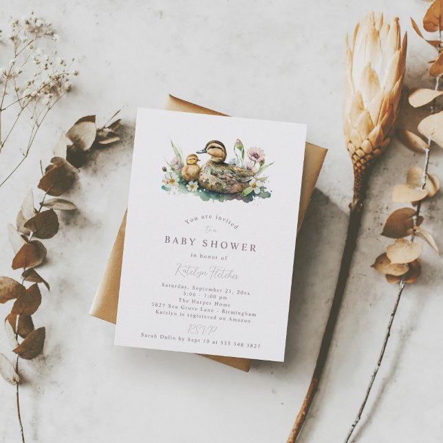 Convite para Chá de fraldas Duck (Criador carregado)