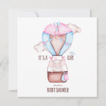 Convite para Chá de fraldas Elefante