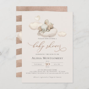 Convite para Chá de fraldas Elefante