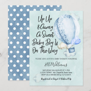 Convite Para Chá de fraldas Elefante Para Cima E 