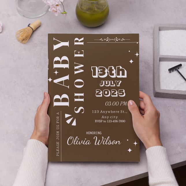 Convite para Chá de fraldas Elegante Twinkle Littl (Criador carregado)