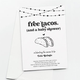 Convite para Chá de fraldas Engraçado Taco