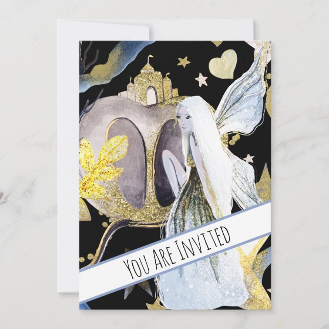 *~* Convite para Chá de fraldas Fairy Pumpkin (Frente)