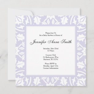 Convite Para Chá de fraldas Floral - Baby Lilac