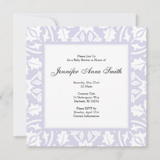 Convite Para Chá de fraldas Floral - Baby Lilac