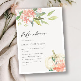 Convite para Chá de fraldas Floral Blush de Pumpki