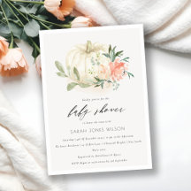 Convite para Chá de fraldas Floral Blush de Pumpki
