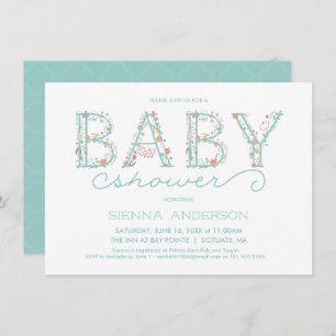 Convite para Chá de fraldas Floral - Convite Perso