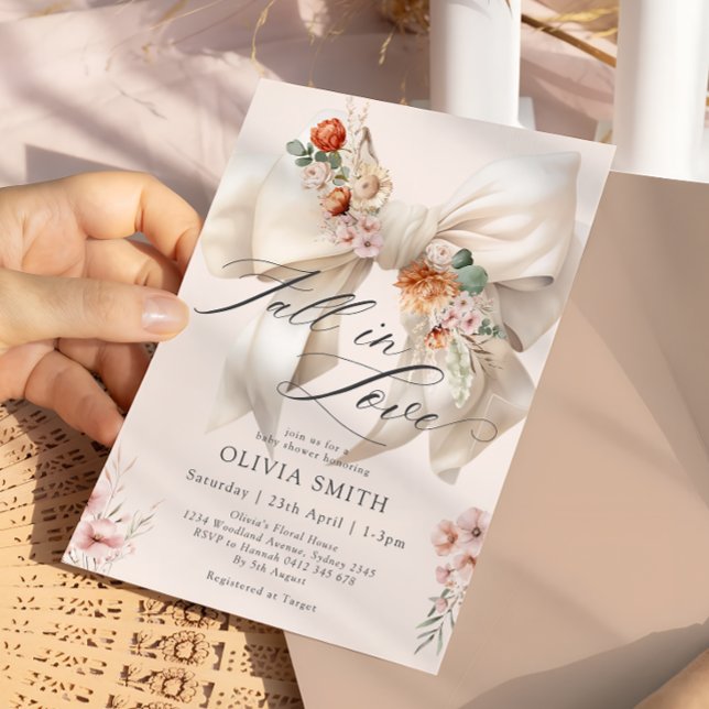 Convite para Chá de fraldas Floral de Arco de Amor (Criador carregado)