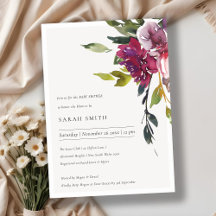 Convite para Chá de fraldas Floral de Blush Amarel