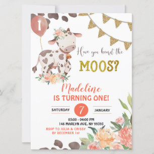 Convite para Chá de fraldas Floral de Fazenda de V
