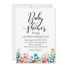 Convite para Chá de fraldas Floral de primavera Wa