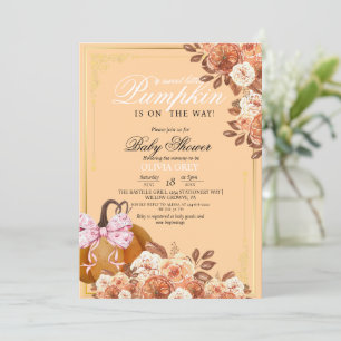 Convite para Chá de fraldas Floral de Pumpkin Lara