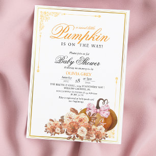 Convite para Chá de fraldas Floral de Pumpkin Lara