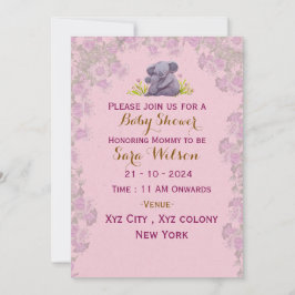 Convite para Chá de fraldas Floral Elegante