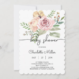 Convite para Chá de fraldas Floral FB10