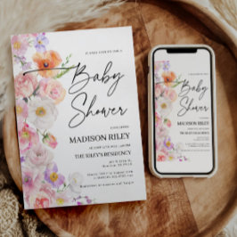 Convite para Chá de fraldas Floral | Flower Fiesta