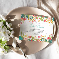 Convite para Chá de fraldas Floral primavera