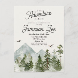 Convite para chá de fraldas florestal