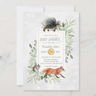 Convite para Chá de fraldas Florestal Verde