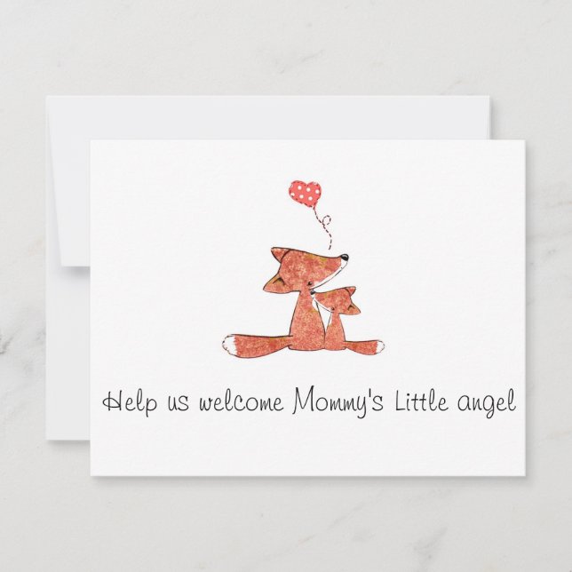 Convite para Chá de fraldas Fox (Frente)