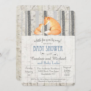 Convite para Chá de fraldas Fox Birch