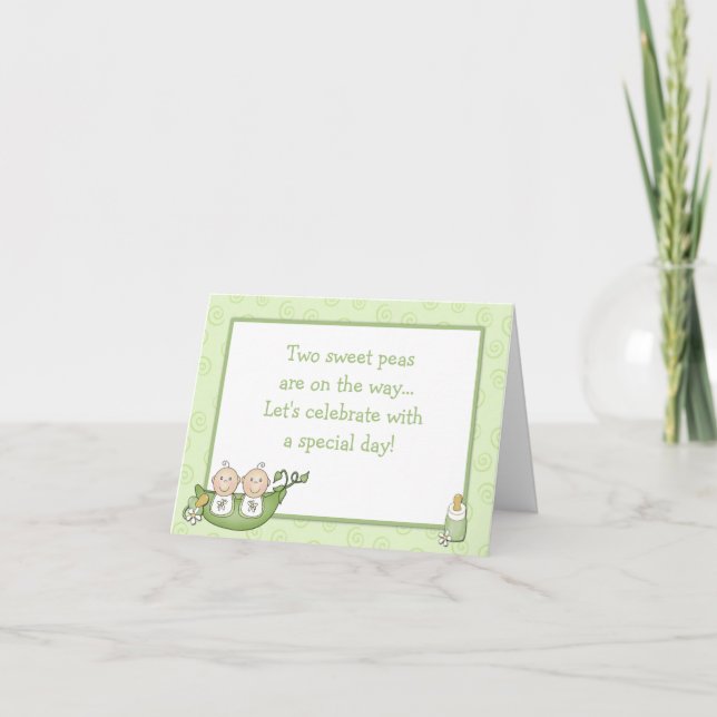 Convite para Chá de fraldas gêmeos (Frente)