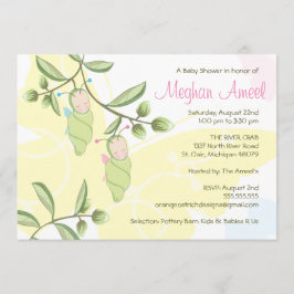 Convite para Chá de fraldas Gêmeos - Borboletas