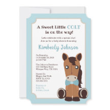 Convite para Chá de fraldas Horse Boy