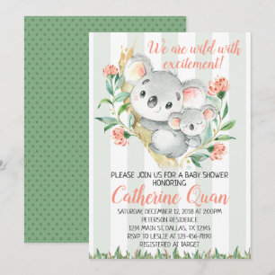 Convite para Chá de fraldas Koala