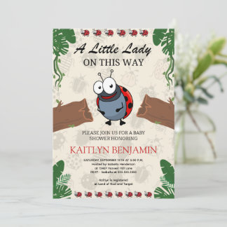 Convite para Chá de fraldas Lady Ladybug Girl