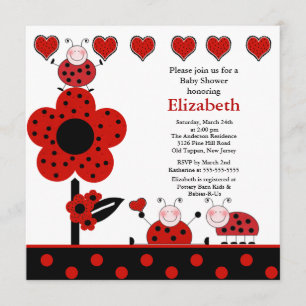 Convite para Chá de fraldas Ladybug