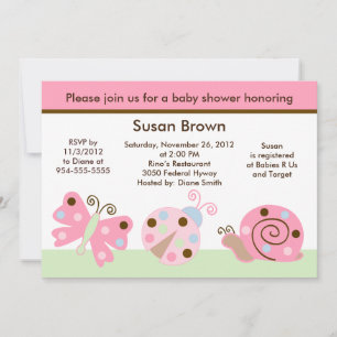 Convite para Chá de fraldas Ladybug Lullaby/Butte