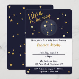 Convite para Chá de fraldas Libra Zodiac