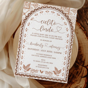 Convite para Chá de fraldas Lindo de Cielito Branc