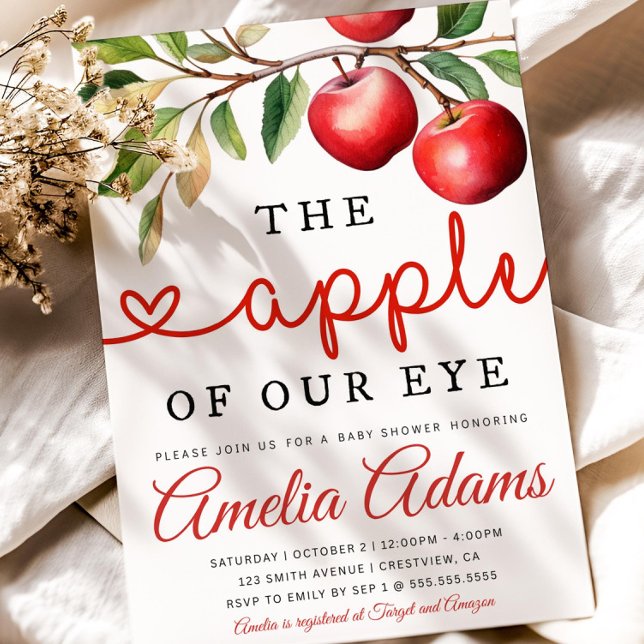Convite Para Chá de fraldas, Maçã De Nosso Olho (Criador carregado)