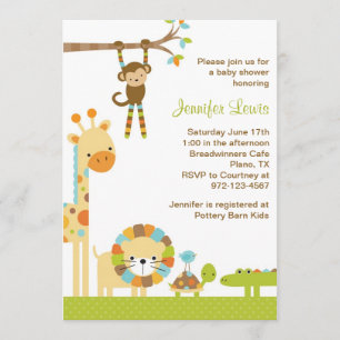 Convite para Chá de fraldas Mod Jungle Safari