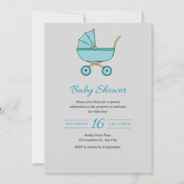 Convite para Chá de fraldas Moderna com Roleta (Frente)