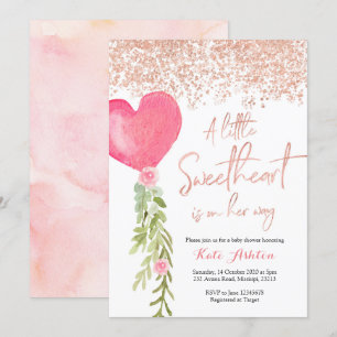 Convite para Chá de fraldas Namorados de Balões 