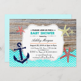 Convite para Chá de fraldas Náutico Praia