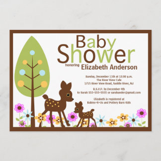 Convite Para Chá de fraldas Neutro De Baby Deer