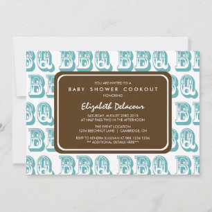 Convite para Chá de fraldas Ocidental de CHURRASCO