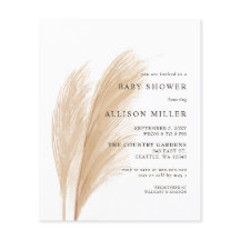 Convite para Chá de fraldas Pampas de Orçamento