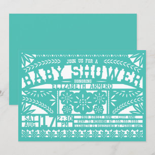 Convite para Chá de fraldas Papel Picado