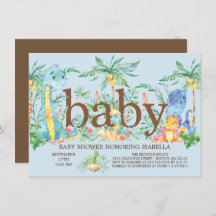 Convite para Chá de fraldas para Meninos Dinossaur