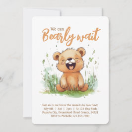 Convite para Chá de fraldas Parecido com Urso