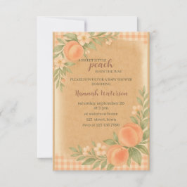 Convite para Chá de fraldas Peach doce