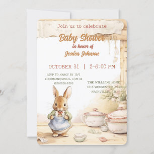 Convite para Chá de fraldas Peter Rabbit