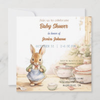 Convite para Chá de fraldas Peter Rabbit