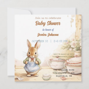 Convite para Chá de fraldas Peter Rabbit